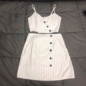 Romwe Striped Two-Piece Set